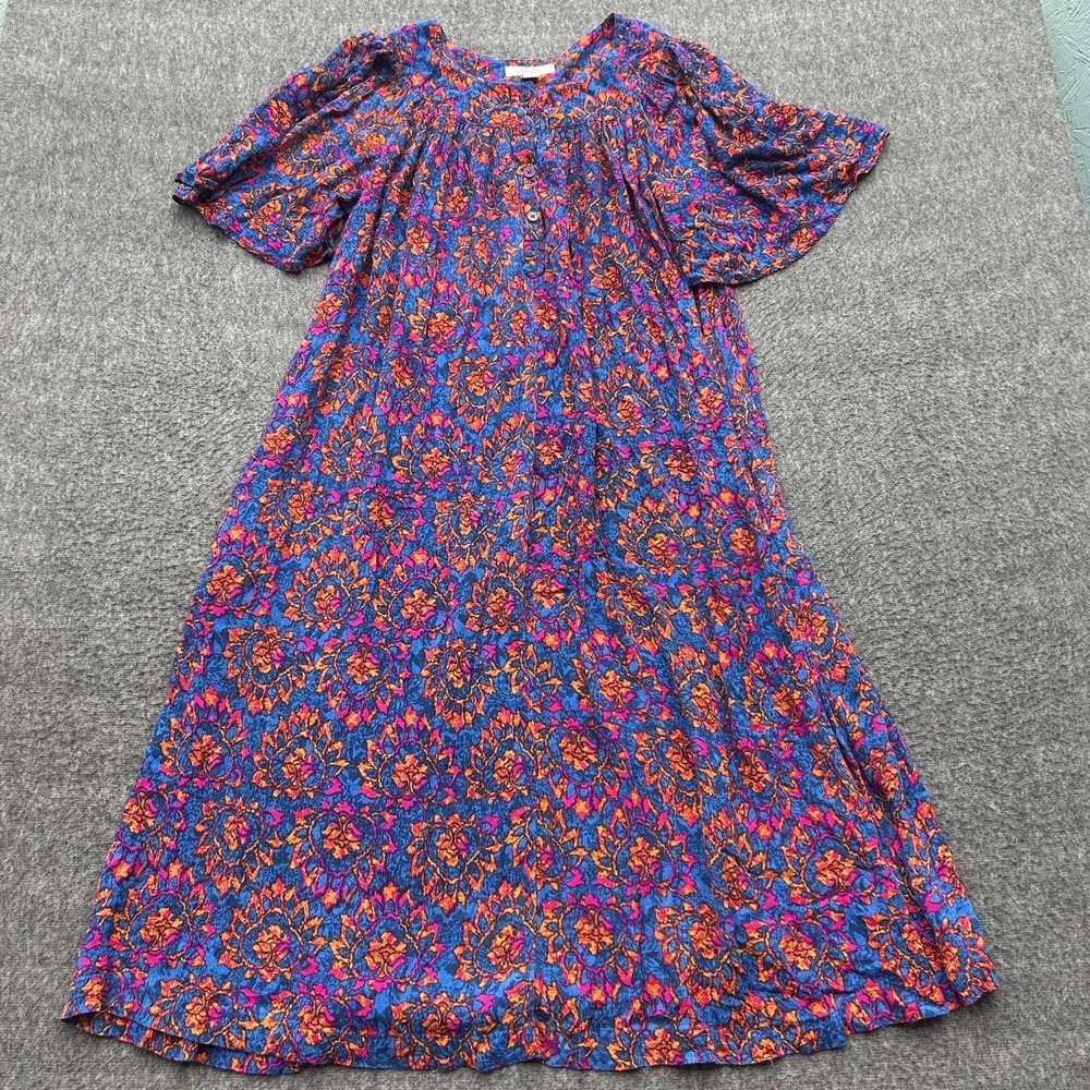 Go Softly Patio Dress M Mumu Art to Wear Pockets Boho Grandma Dopamine Resort